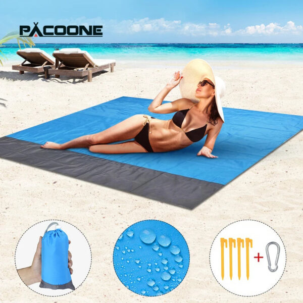 Waterproof Beach Blanket - Portable Outdoor Picnic Mat, Camping Ground Mattress & Sleeping Pad by PACOONE